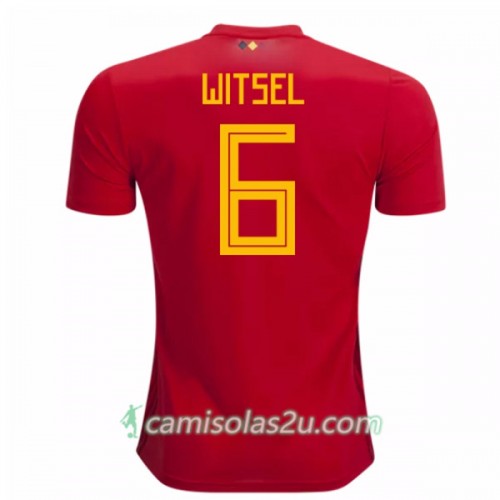 Camisolas de Futebol Bélgica Witsel 6 Equipamento Principal Copa do Mundo 2018 Manga Curta Camisolas de Futebol Bélgica Witsel 6 Equipamento Principal Copa do Mundo 2018 Manga Curta